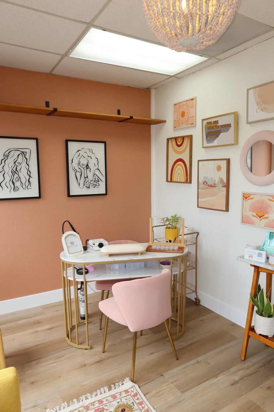 The Sand & Spark private studio with a jewelry fitting table